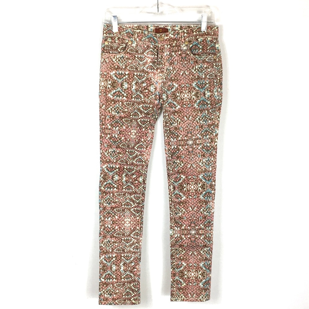 7 FOR ALL MANKIND Mosaic Print Skinny Jeans